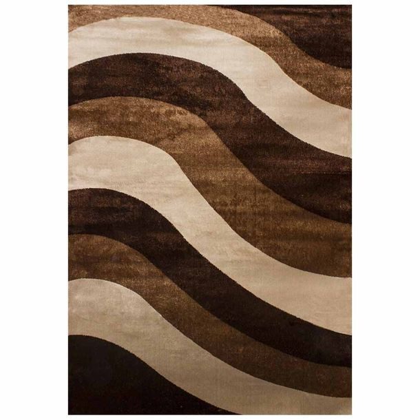 TAPETE DECORATIVO DENVER ONDAS CAFÉ 160X235 CM