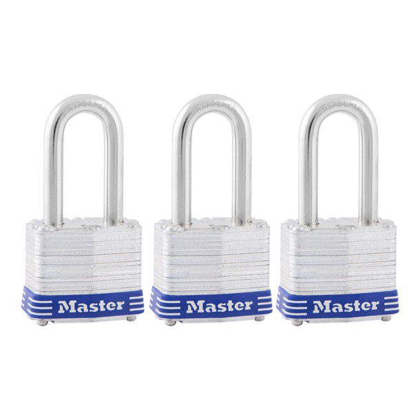 CANDADOS LAMINADOS 40 MM 3 PIEZAS GANCHO LARGO