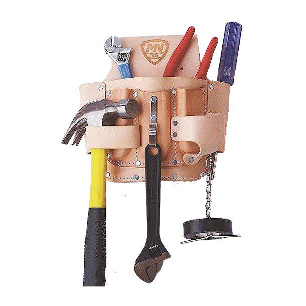 PORTA HERRAMIENTA DE VAQUETA 7 PAQUETES