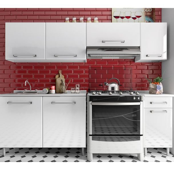 COCINA ACERO ITALIA BLANCA 2.40 MT