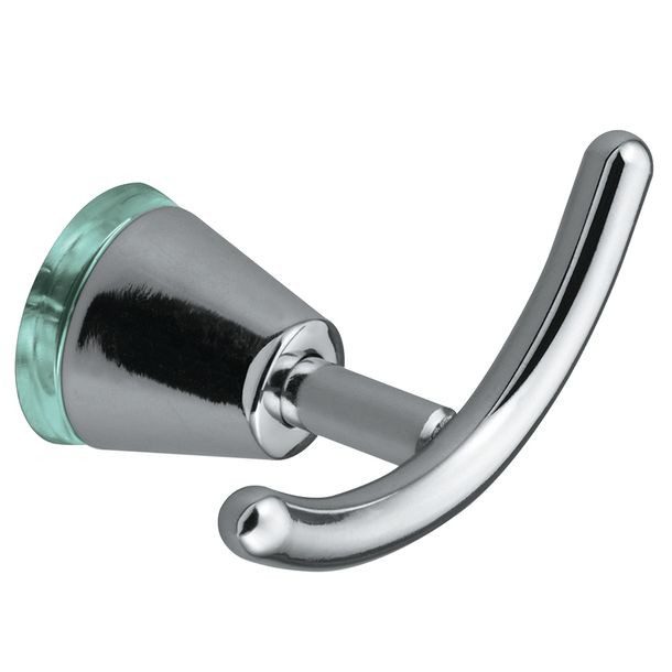 GANCHO DOBLE PARA BAÑO CROMO ACRÍLICO