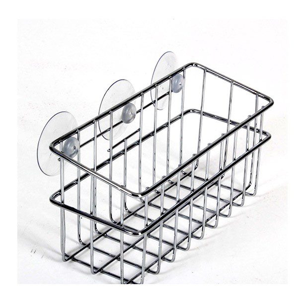 ORGANIZADOR PARA BAÑO CON VENTOSAS PLATA