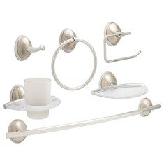 JUEGO DE ACCESORIOS DE BAÑO BASEL 6 PIEZAS CROMO SATINADO