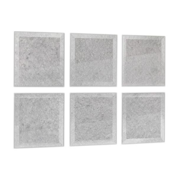 ESPEJOS 18 X 18 CM BISELADOS ANTIGUOS AUTOADHERIBLES DE 6 PIEZAS REFLEXIÓN