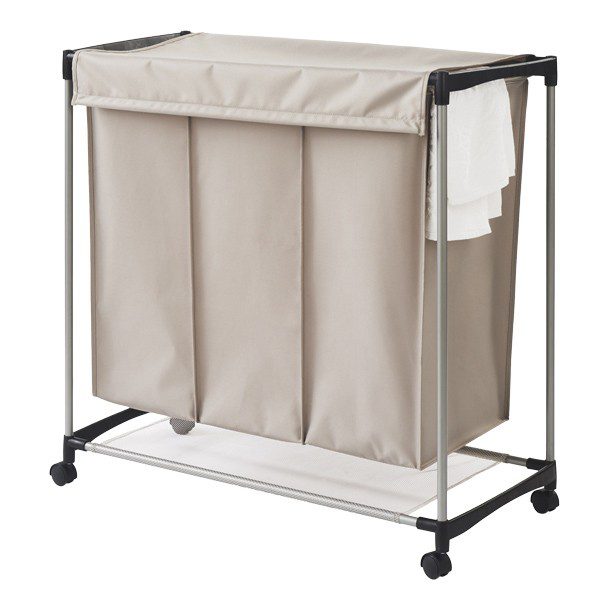 CESTO DE LAVANDERÍA CON 3 COMPARTIMENTOS