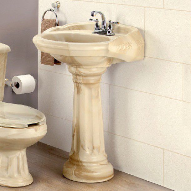 LAVABO 2 PIEZAS PEDESTAL WINSTON MARMOL CAFÉ