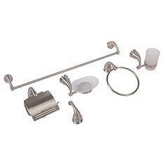 ACCESORIOS PARA BANO CONTI 6 PIEZAS ACERO INOXIDABLE