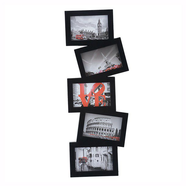 PORTARRETRATOS 5 FOTOS NEGRO