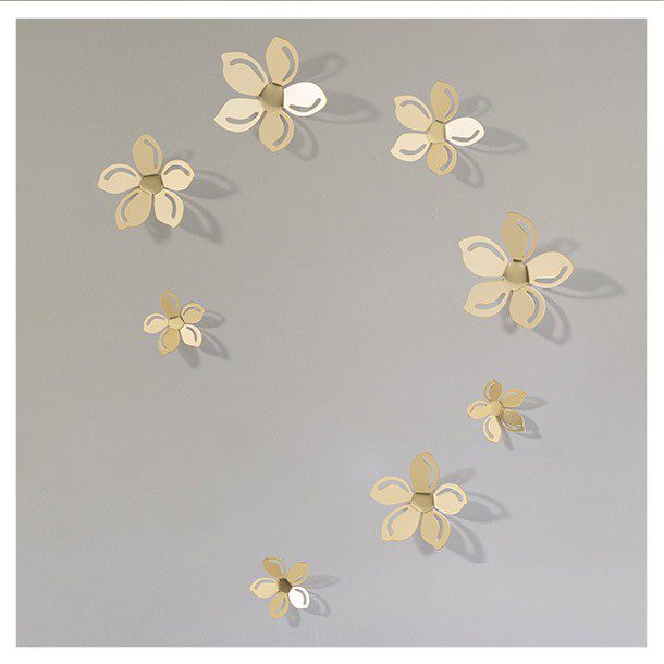 FIGURAS DECORATIVAS FLORES DORADAS