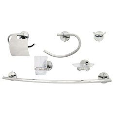 JUEGO DE ACCESORIOS DE BAÑO NATURA 6 PIEZAS CROMO