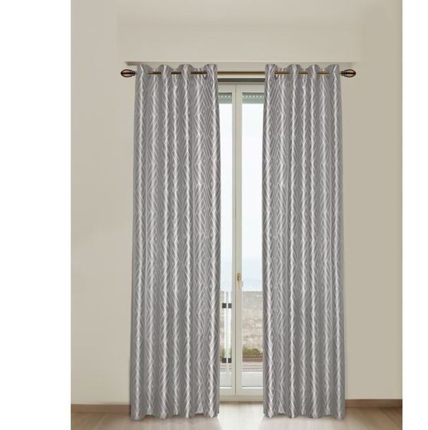 CORTINA GR PARIS GRIS Y PLATA 106X213CM PERFECT HOME
