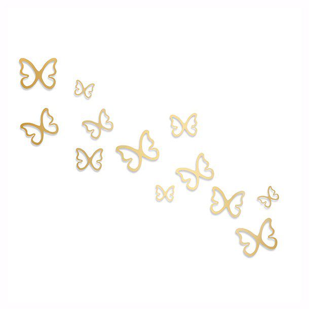 MARIPOSAS 3D DORADA C. 12 PZAS