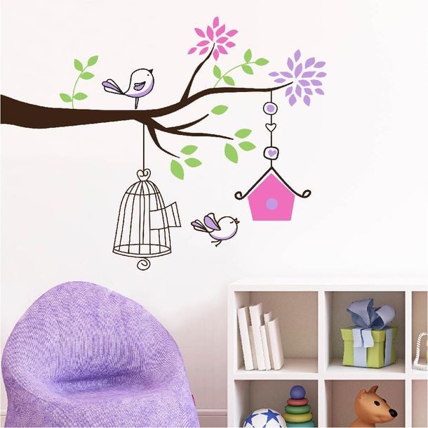 VINIL GRANDE NIÑA RAMA JAULA LUMIK