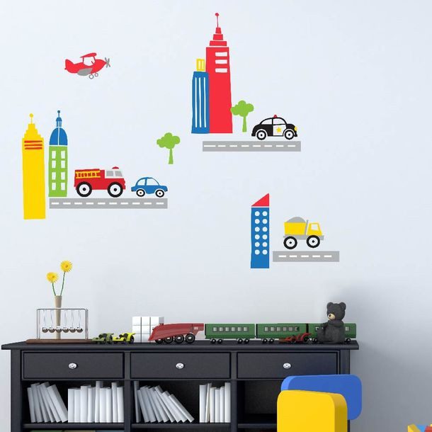 VINIL GRANDE NIÑO CIUDAD LUMIK