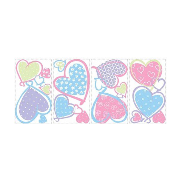 STICKERS CORAZONES MULTICOLORES ROOM MATES