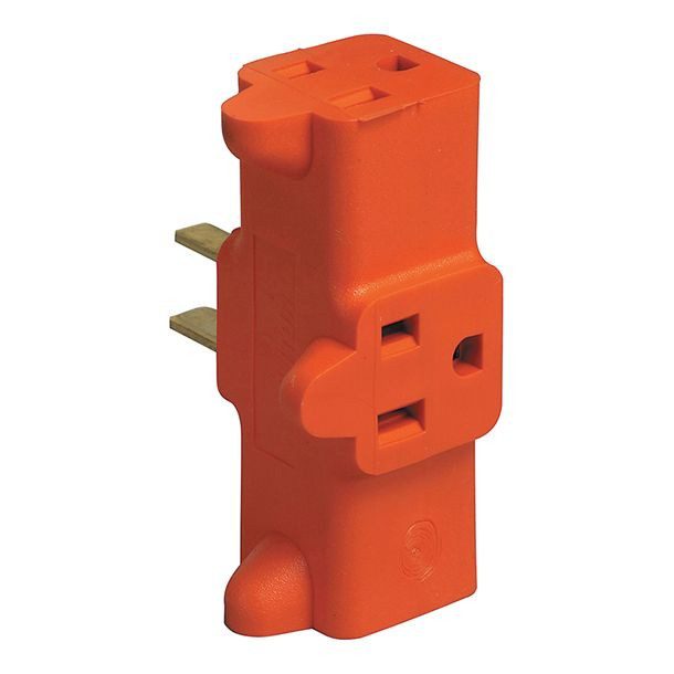 ADAPTADOR TRIPLE 15A/125V NARANJA