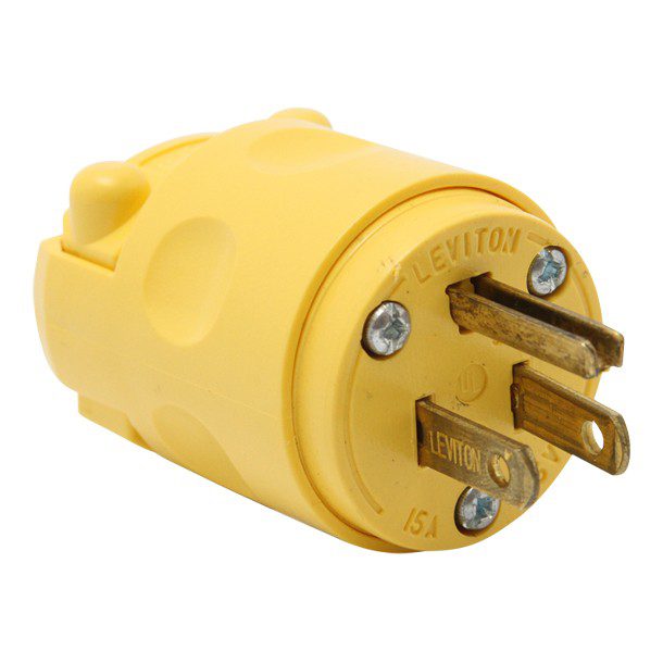 CLAVIJA C/TIERRA DE PVC AMARILLA LEVITON