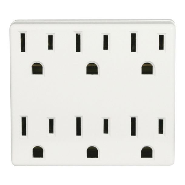ADAPTADOR 6 TOMAS 15A 125V BLANCO