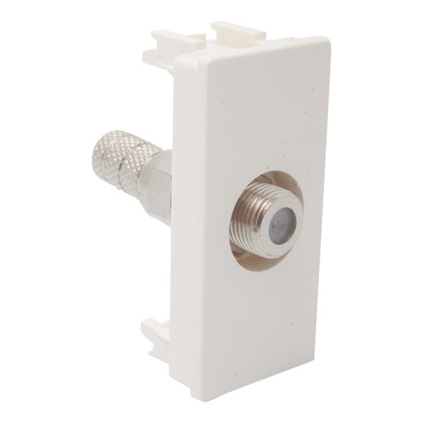 TOMA TV COAXIAL ROSCADO BLANCO