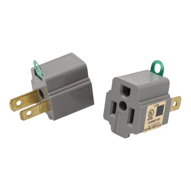 ADAPTADOR GRIS CONTACTOS SIN TIERRA