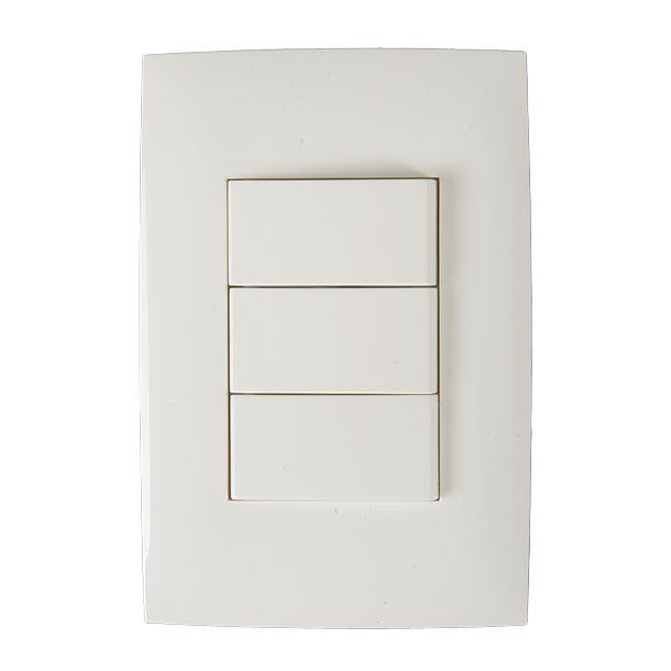 3 APAGADORES SENCILLOS CON PLACA BLANCO