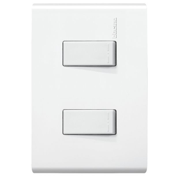 2 INTERRUPTORES C/PLACA BLANCA MODUS RESTYLE