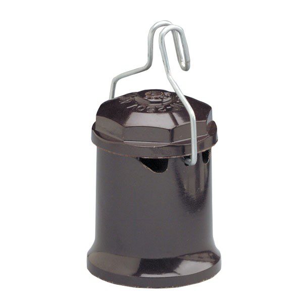 SOCKET CABLEADO CON GANCHO CAFÉ