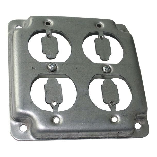 TAPA CUADRADA 4" CON SALIDA DOBLE Y SENCILLA PARA DUPLEX
