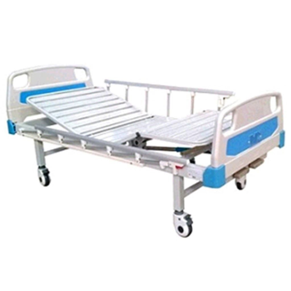 Cama Manual Baiyang 2 Manivelas con Ruedas Azul