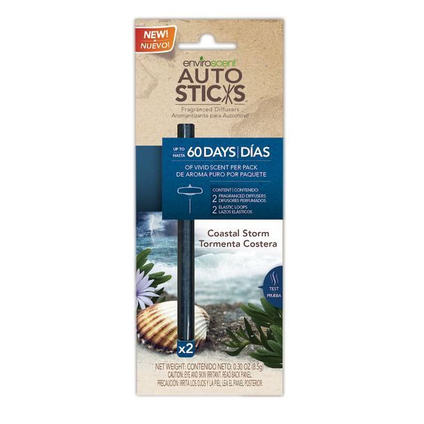 AROMATIZANTE AUTO STICKS TORMENTA COSTERA 2 PIEZAS