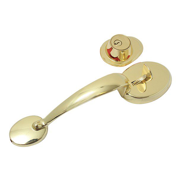 GATILLO CON POMO COVE Y CERROJO DOBLE LATÓN BRILLANTE