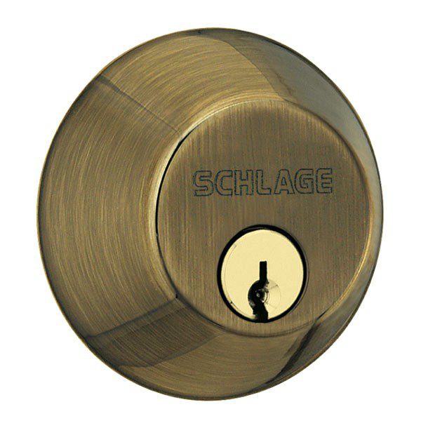 CERROJO DOBLE CILINDRO LATÓN ANTIGUO