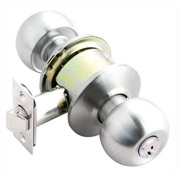 CERRADURA DE POMO A CILÍNDRICA ENTRADA ACERO INOXIDABLE