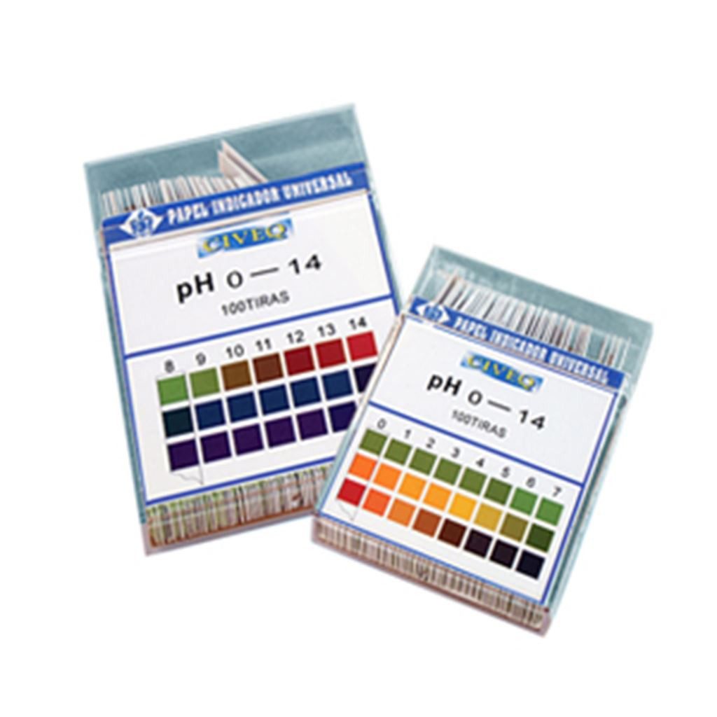 PAPEL PH TIRAS REACTIVAS PARA MEDIR PH 0-14 TUBO C/100 TIRAS